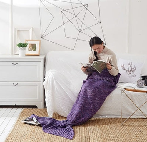 Soft Knitted Mermaid Tail Blanket Crochet Handmade