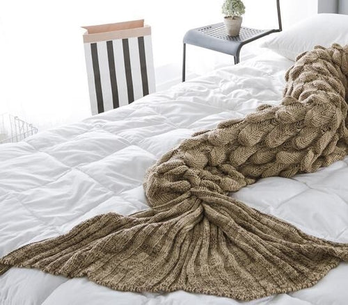 Soft Knitted Mermaid Tail Blanket Crochet Handmade