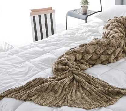 Soft Knitted Mermaid Tail Blanket Crochet Handmade