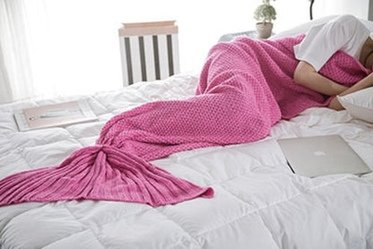 Soft Knitted Mermaid Tail Blanket Crochet Handmade