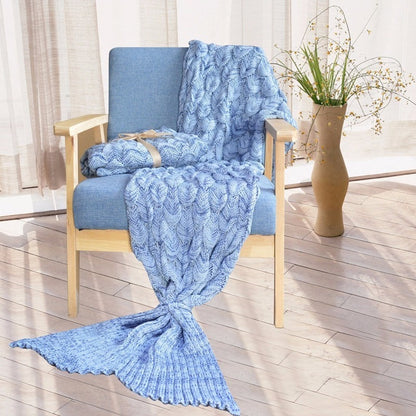 Soft Knitted Mermaid Tail Blanket Crochet Handmade