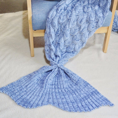 Soft Knitted Mermaid Tail Blanket Crochet Handmade