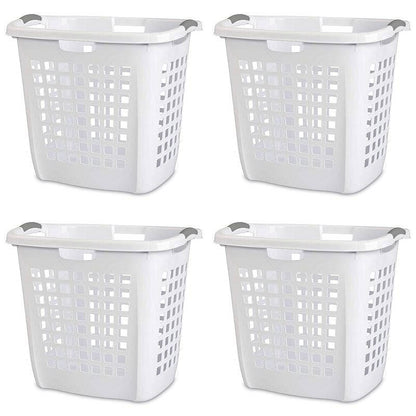 Set of 4 Heavy Duty Plastic Laundry Hamper Dirty Clothes Basket