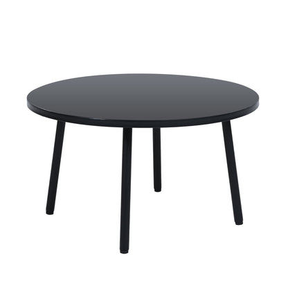 Patio Half- Moon Curved Outdoor Furniture Sofa Set with Coffee Table,