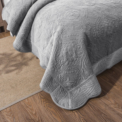 DaDa Bedding Elegant Micro Fleece Sherpa Bedspread Blanket Set -