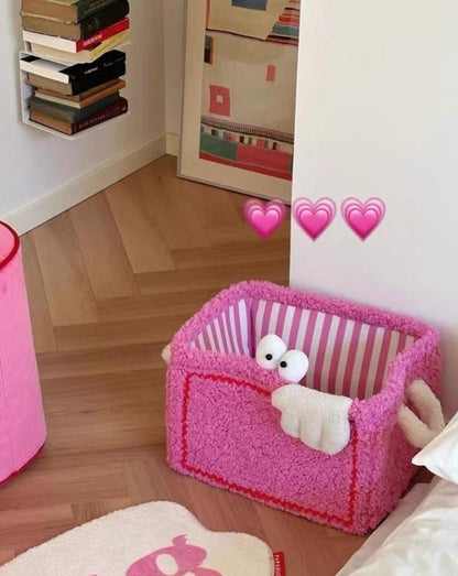 Whimsical Eclectic Big Eyes Plush Cute Laundry Storage Baskets - Laund