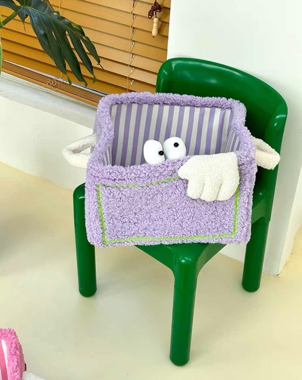 Whimsical Eclectic Big Eyes Plush Cute Laundry Storage Baskets - Laund