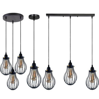 Black Cage Pendant Light Kitchen E27 ~3398