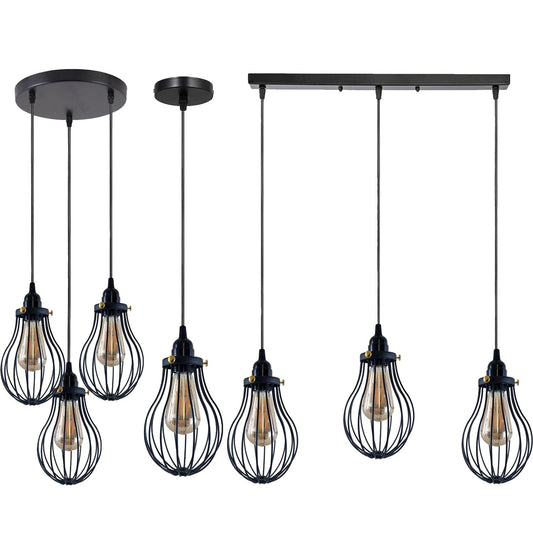 Black Cage Pendant Light Kitchen E27 ~3398
