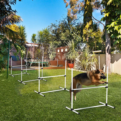 4-piece Dog Agility Training Equipment With Height-adjustable Jumping