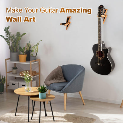 Guitar Holder Wall Mount Ash Wood Wooden Guitar Hanger Hook Stand Rack