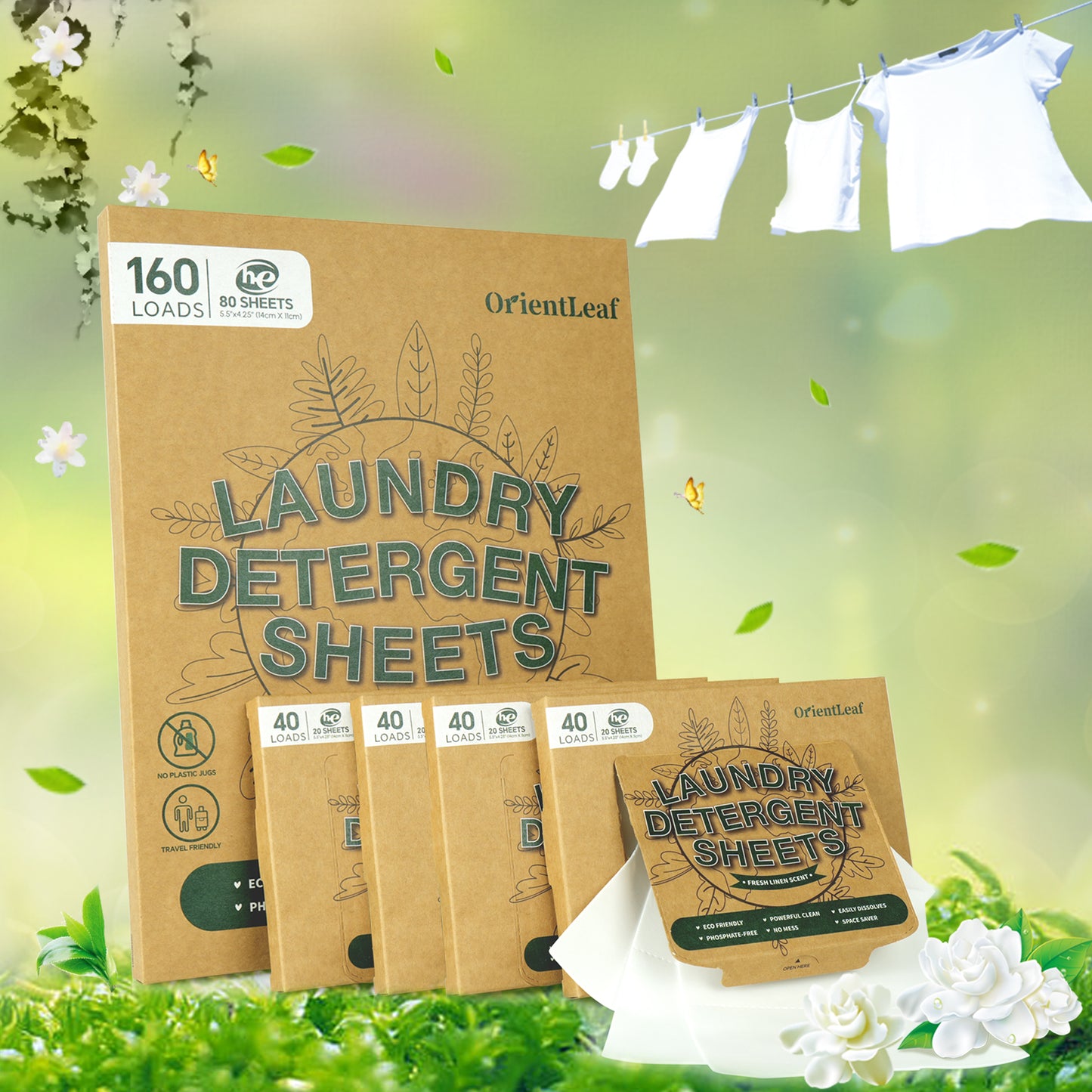 Laundry Detergent Sheets Unscented Plastic-Free Ultra Concentrated
