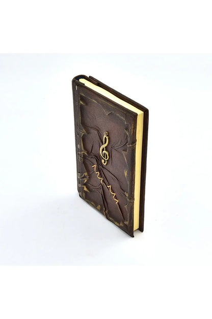 Treble Clef Journal Leather Notebook Brown Color