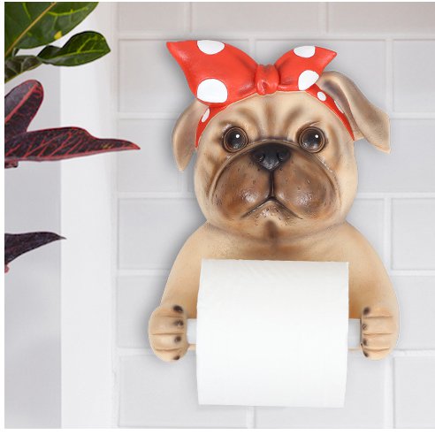 Bulldog Toilet Paper Cover Holder