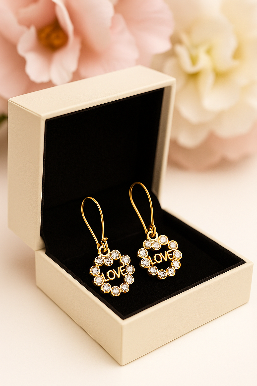 LOVE Heart Earrings • 18K Gold Plated