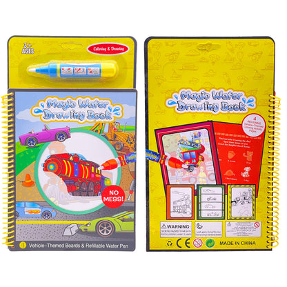 Zunammy Themed Water Drawing Book with Refillable Water Pen