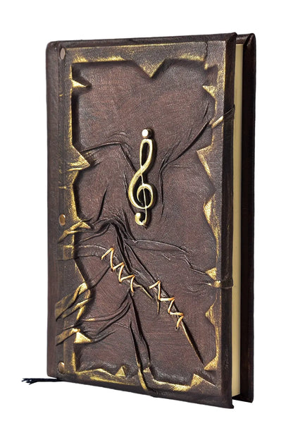 Treble Clef Journal Leather Notebook Brown Color