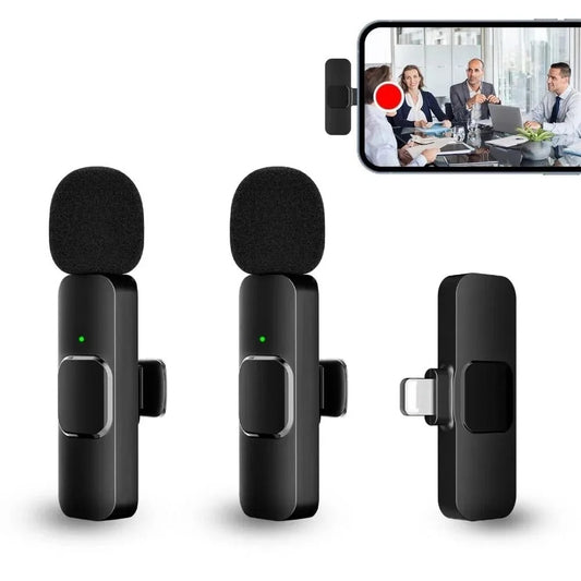 2 Wireless Microphone Video Recording Podcast Built-in Noise Reduction