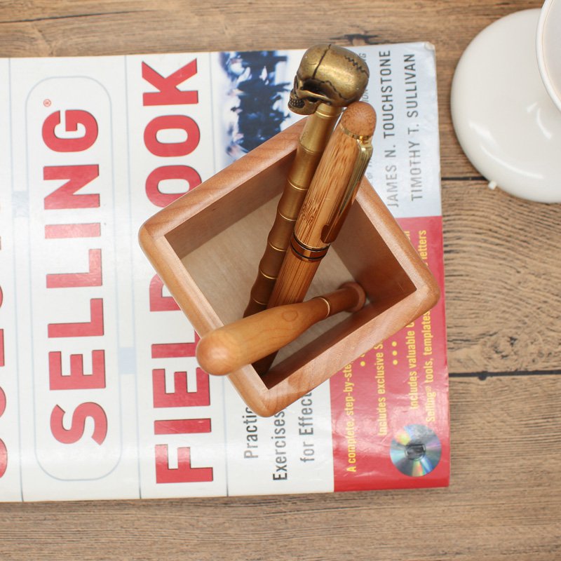 Simple Design Wood Pen Container