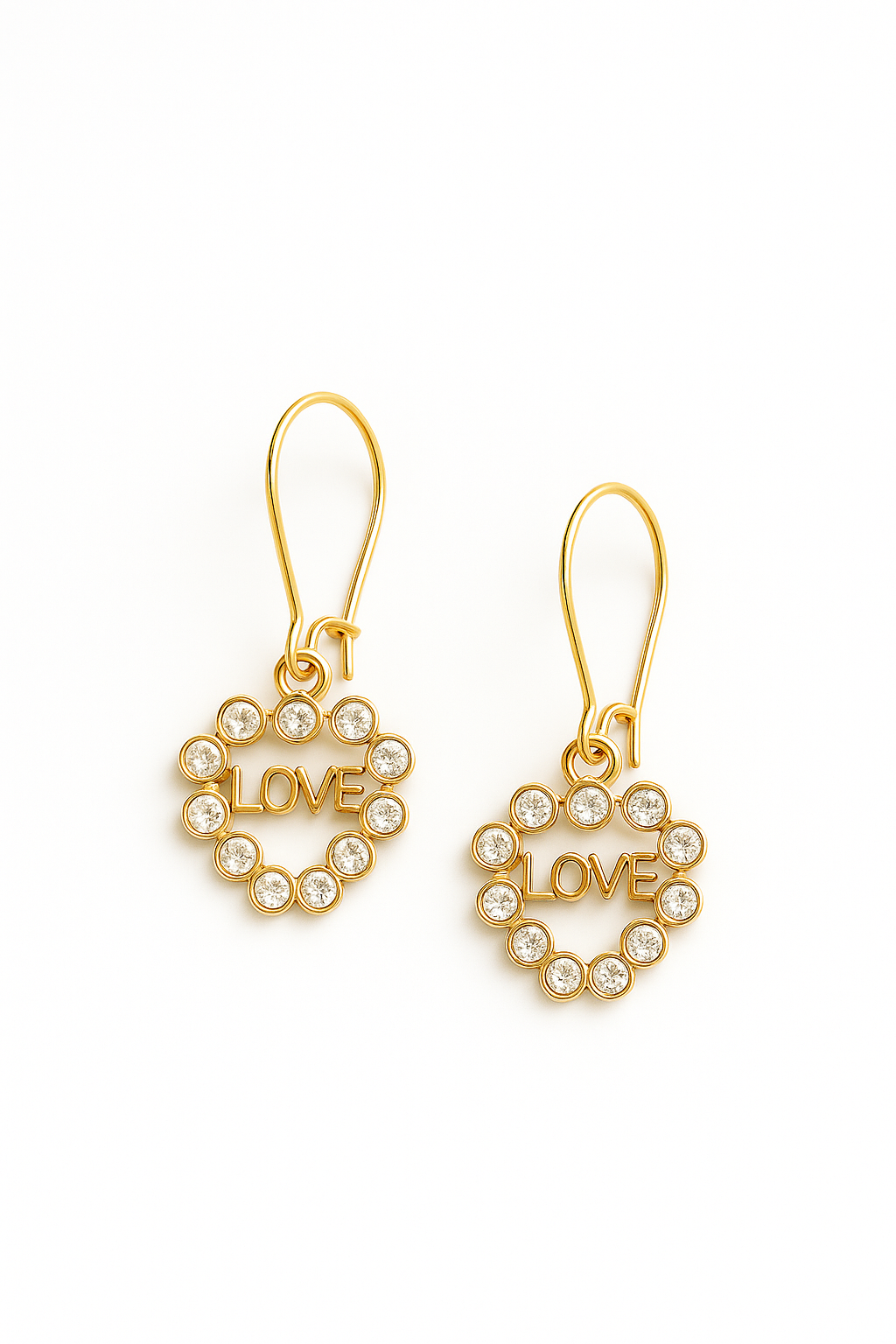 LOVE Heart Earrings • 18K Gold Plated