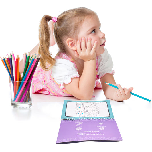 Zunammy Themed Water Drawing Book with Refillable Water Pen