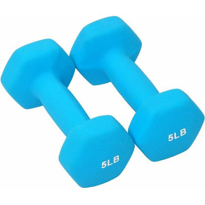 BalanceFrom Colored Neoprene Coated Dumbbell Set with Stand