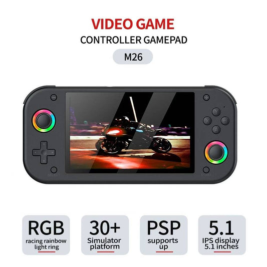 M26 5.1 inch IPS Handheld Retro Game Console 20000 Games  PSP PS1 30