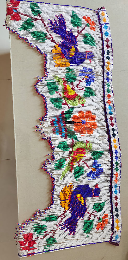 Floral and Bird Motif Beaded Door Hanging