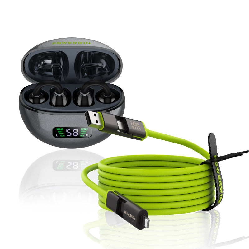 Powerwin TWS01 Earbuds + PWC240 Cable Bundle