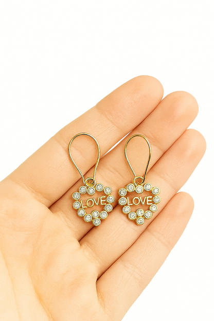 LOVE Heart Earrings • 18K Gold Plated