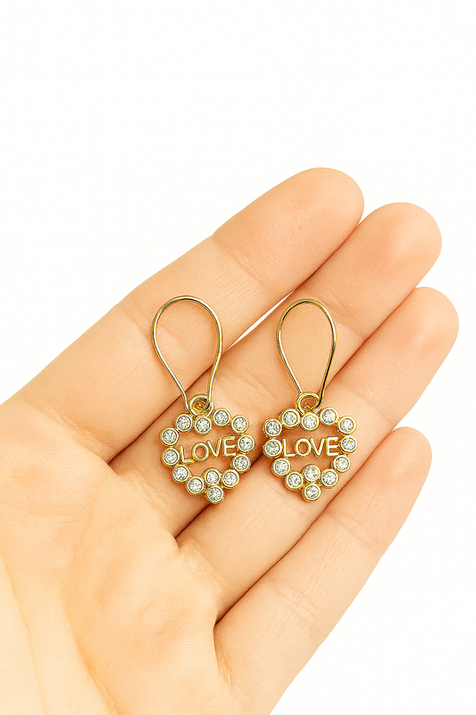 LOVE Heart Earrings • 18K Gold Plated