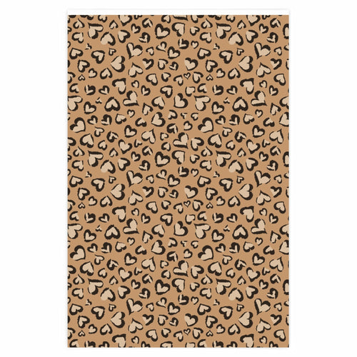 Leopard Print Heart Wrapping Paper