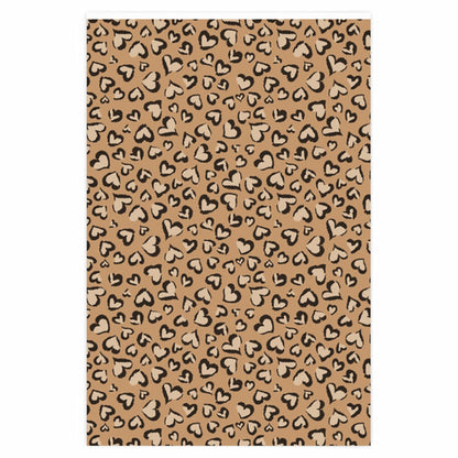 Leopard Print Heart Wrapping Paper