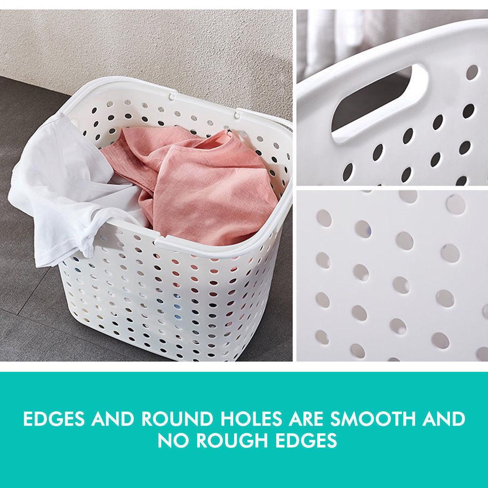 2 Tier Bathroom Laundry Clothes Baskets Bin Hamper Mobile Rack