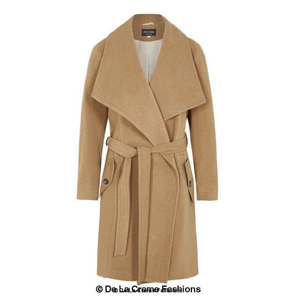 Wool Blend Large Lapel Duster Coat