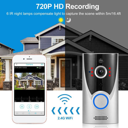 WiFi Video Doorbell Wireless Door Bell 720P HD WiFi Security Camera