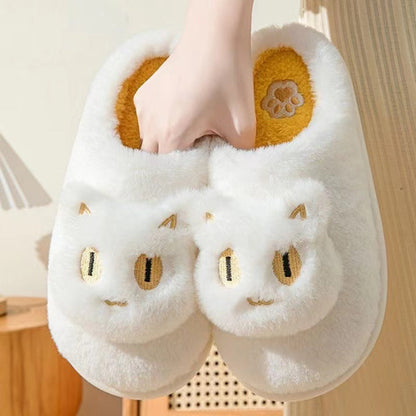 Cotton Cat Slippers Soft Plush Comfy Warm Couple Slip-On House Cute