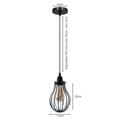Black Cage Pendant Light Kitchen E27 ~3398