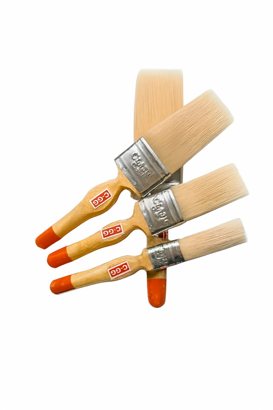 4 Pcs Paint Brush Set with beige handle