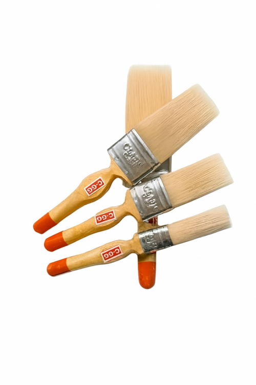 4 Pcs Paint Brush Set with beige handle