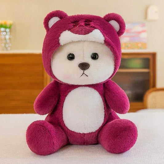 Hoodie Teddy Bear-Wine Stuffed Soft Toy