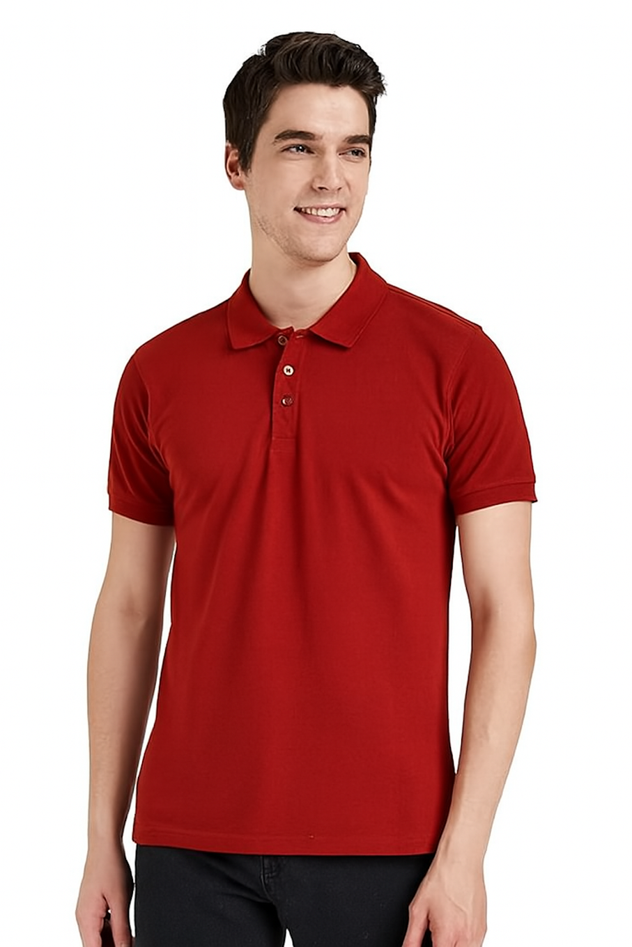 Men's Cotton Solid Polo T-shirt, Red (Size-M)