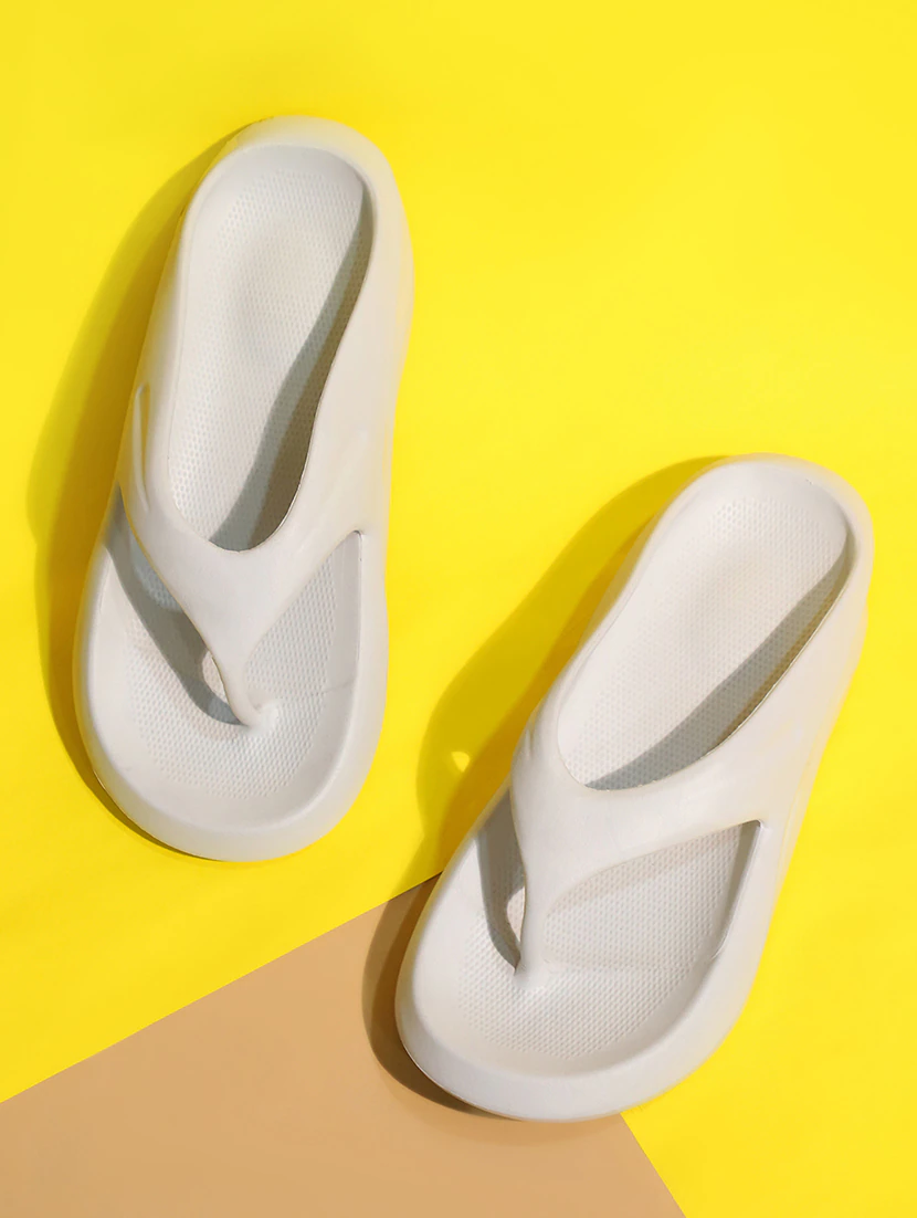 Men Grey Cushion Slip On Slippers (Size-Uk-10