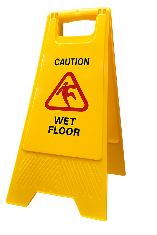 Yellow CAUTION WET FLOOR Sign
