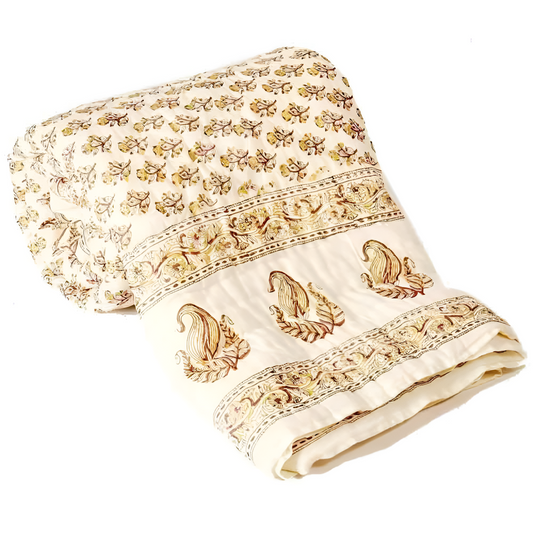 Beautiful Floral Print Soft Cotton Double Bed Blanket Color 2X1.5 M