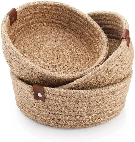 Mini Rope Storage Natural Handwoven Jute Shelf Basket For Your Home &