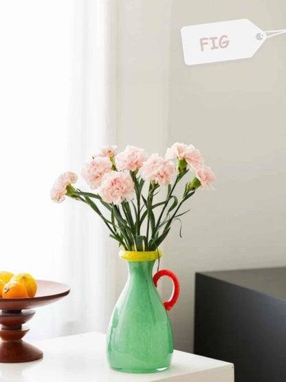 Handblown Bonbon Dopamine Bottle Vase, Whimsical Vintage Vase Centrepi