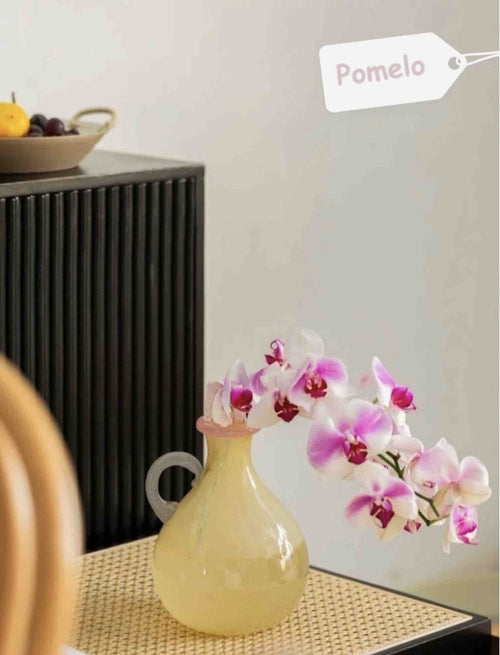 Handblown Bonbon Dopamine Bottle Vase, Whimsical Vintage Vase Centrepi