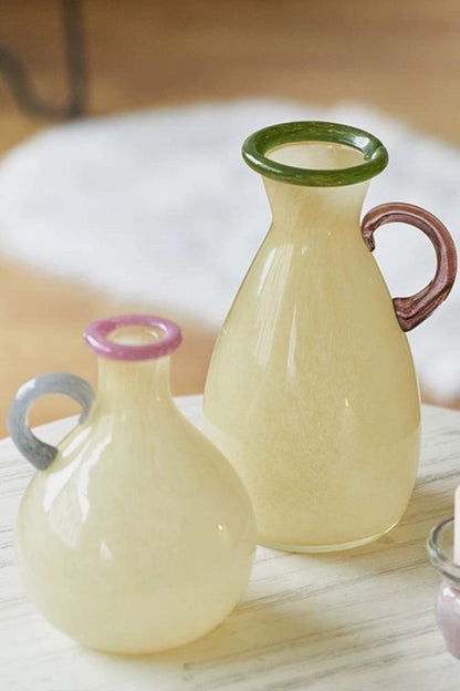 Handblown Bonbon Dopamine Bottle Vase, Whimsical Vintage Vase Centrepi