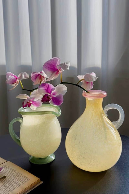 Handblown Bonbon Dopamine Bottle Vase, Whimsical Vintage Vase Centrepi